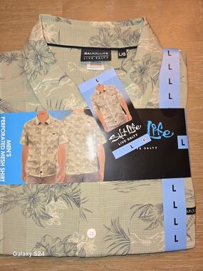 Salt Life Men's Perforated Mesh Shirt Sz L NEW